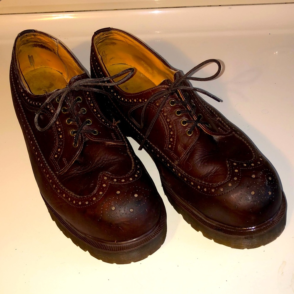 Brown Steel Toe Oxford Dr Martens Leather Shoes